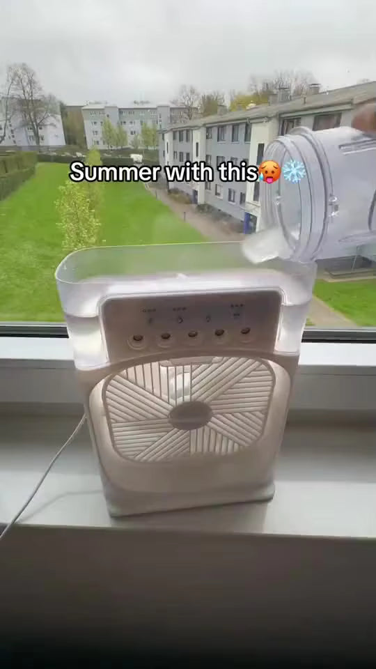 Portable Air Conditioner Fan Usb Electric Fan With Led Night Light, Fine Mist Water, And Humidifier Function | Led Night Light Water Mist Mini Fan Cooler