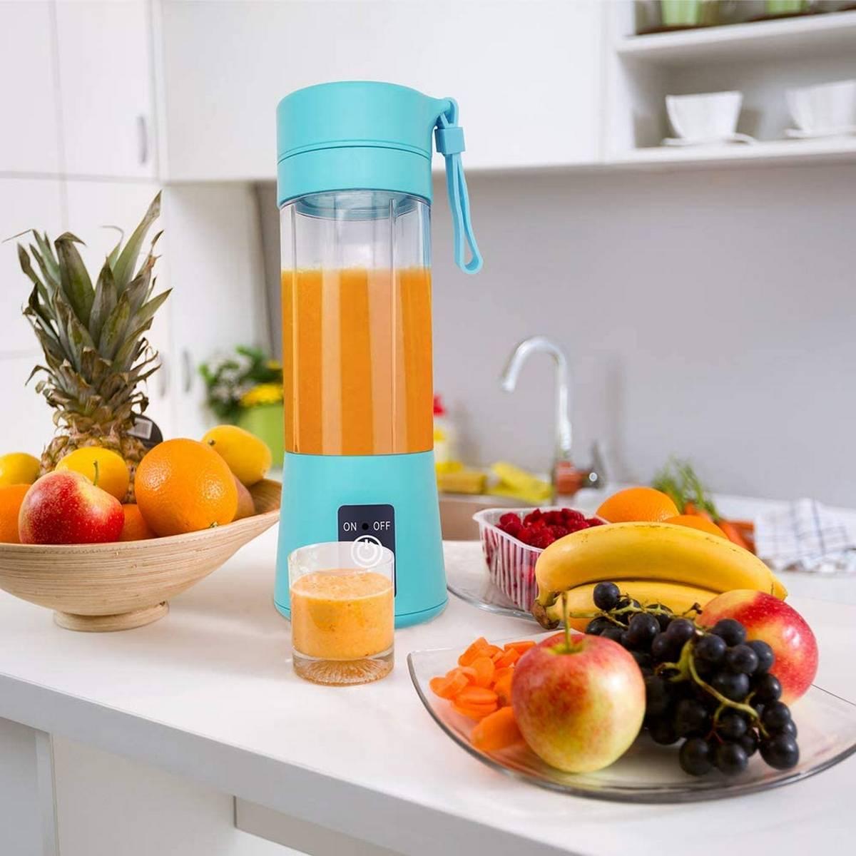 Gadget Wala USB Rechargeable Portable Juicer Blender Bottle for Smoothies, Shakes, Fresh Juice & Baby Food – Mini Travel Mixer with Powerful Blades