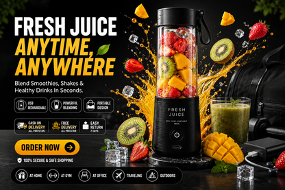 Gadget Wala USB Rechargeable Portable Juicer Blender Bottle for Smoothies, Shakes, Fresh Juice & Baby Food – Mini Travel Mixer with Powerful Blades