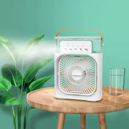 Portable Air Conditioner Fan Usb Electric Fan With Led Night Light, Fine Mist Water, And Humidifier Function | Led Night Light Water Mist Mini Fan Cooler