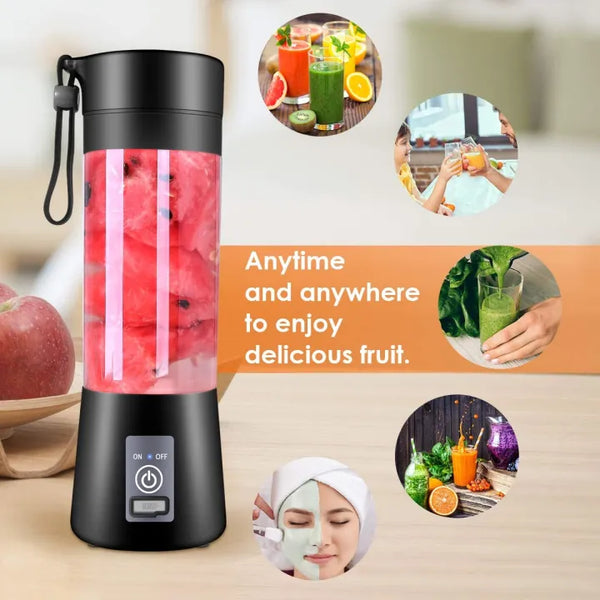 Gadget Wala USB Rechargeable Portable Juicer Blender Bottle for Smoothies, Shakes, Fresh Juice & Baby Food – Mini Travel Mixer with Powerful Blades