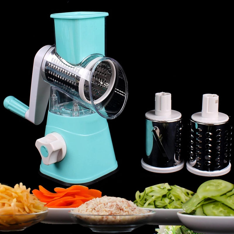 GadgetWala Table Top Drum Vegetable Cutter & Grater – Multifunctional Hand Crank Kitchen Shredder & Potato