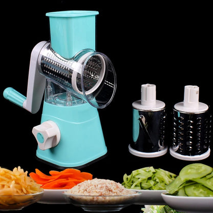 GadgetWala Table Top Drum Vegetable Cutter & Grater – Multifunctional Hand Crank Kitchen Shredder & Potato