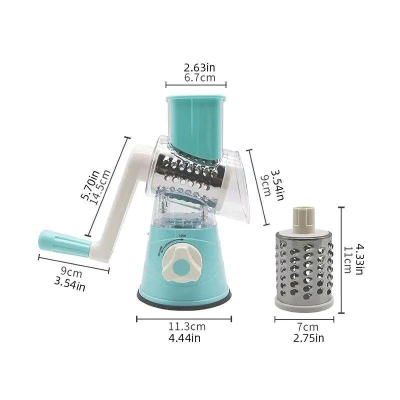 GadgetWala Table Top Drum Vegetable Cutter & Grater – Multifunctional Hand Crank Kitchen Shredder & Potato