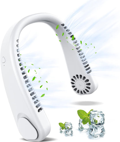 Portable Hanging Neck Fan | Mini Neck Fan | 3-Speed Hands-Free Personal Fan | Rechargeable Wearable Fan