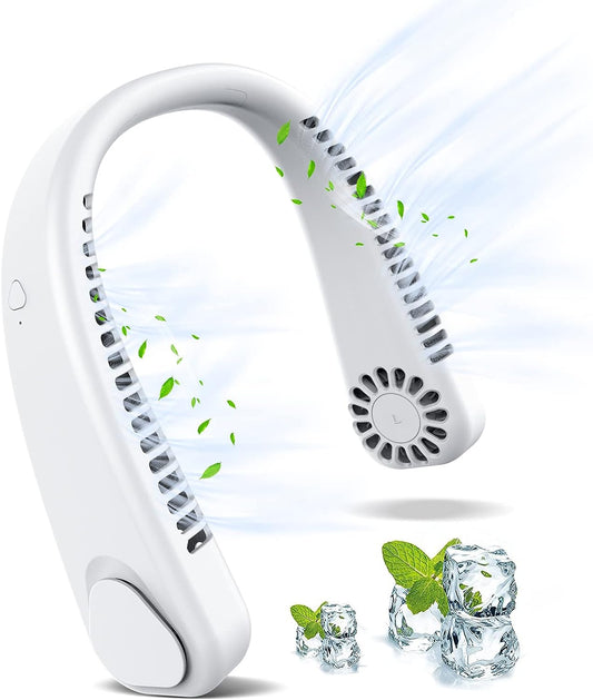 Portable Hanging Neck Fan | Mini Neck Fan | 3-Speed Hands-Free Personal Fan | Rechargeable Wearable Fan