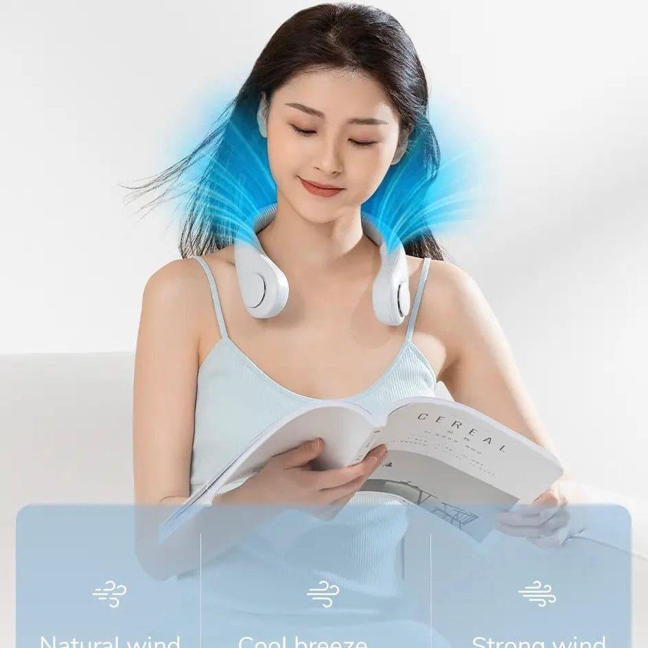 Portable Hanging Neck Fan | Mini Neck Fan | 3-Speed Hands-Free Personal Fan | Rechargeable Wearable Fan